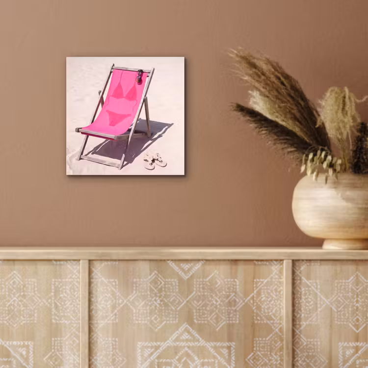 Strand - Ligstoel - Badkleding - Zomer - Roze aluminium wit klein -sfeer4