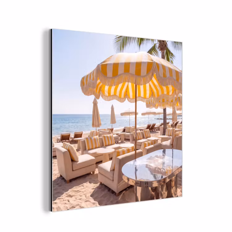 Strand - Ligbedden - Vakantie - Modern - Geel aluminium wit klein -3d