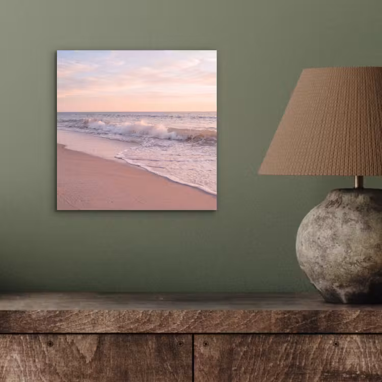 Strand - Zee - Golven - Natuur - Zonsondergang aluminium wit klein -sfeer2