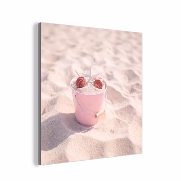Strand - Schelpen - Zomer - Roze - Decoratie aluminium wit klein -3d