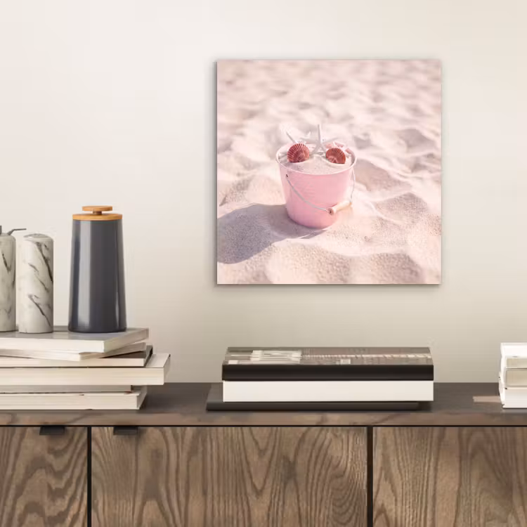 Strand - Schelpen - Zomer - Roze - Decoratie aluminium wit klein -sfeer1