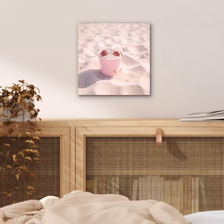 Strand - Schelpen - Zomer - Roze - Decoratie aluminium wit klein -sfeer3