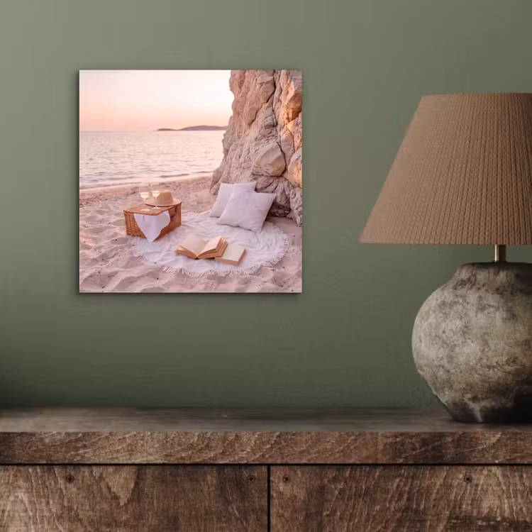 Strand - Picknick - Zonsondergang - Zomer - Natuur aluminium wit klein -sfeer2