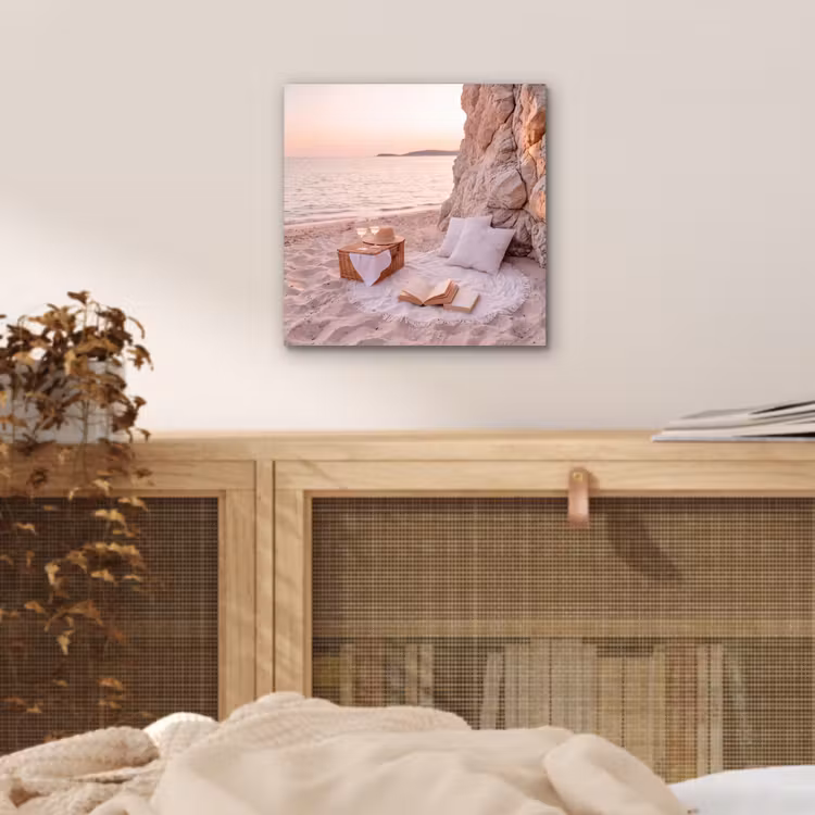 Strand - Picknick - Zonsondergang - Zomer - Natuur aluminium wit klein -sfeer3