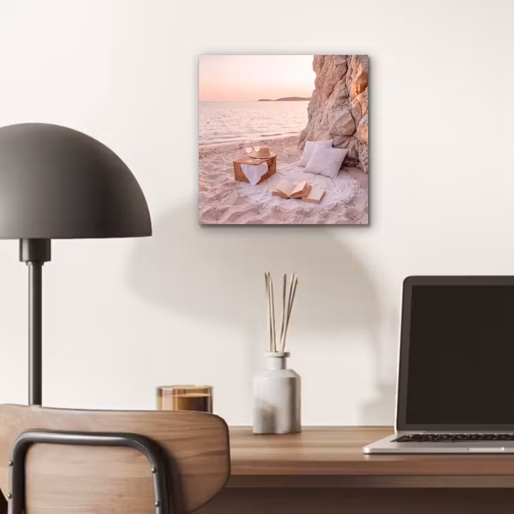 Strand - Picknick - Zonsondergang - Zomer - Natuur aluminium wit klein -sfeer5