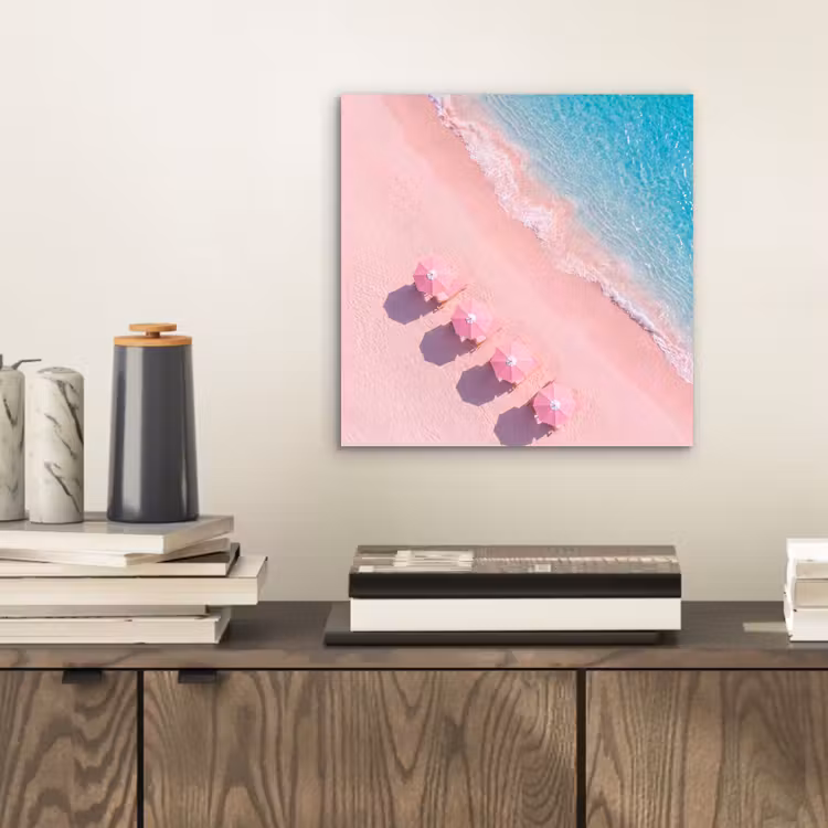 Strand - Roze zand - Zee - Zomer - Natuur aluminium wit klein -sfeer1