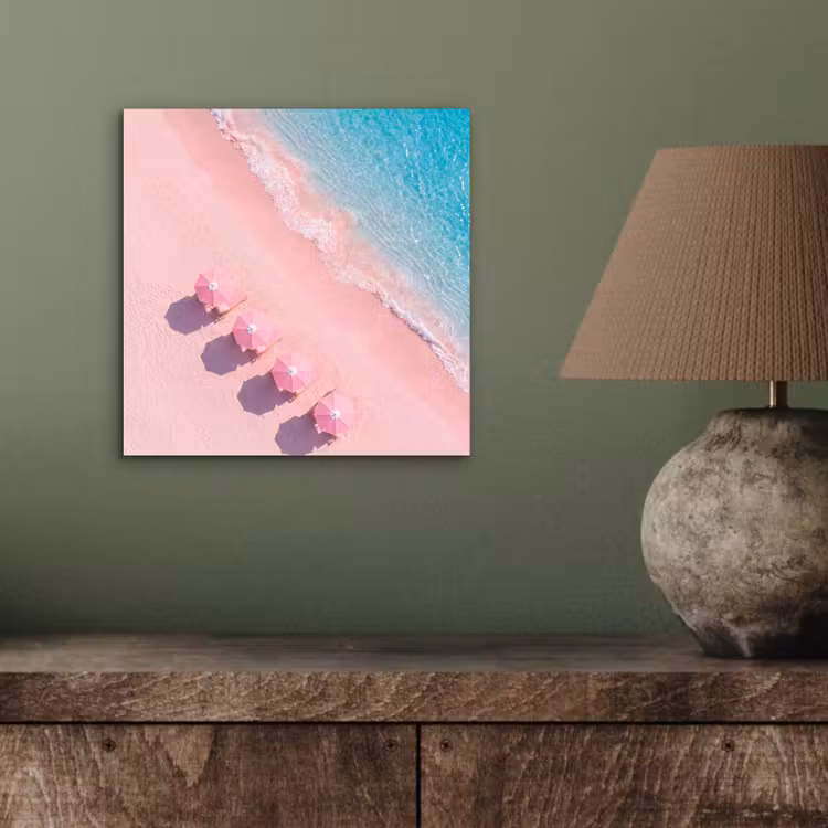 Strand - Roze zand - Zee - Zomer - Natuur aluminium wit klein -sfeer2