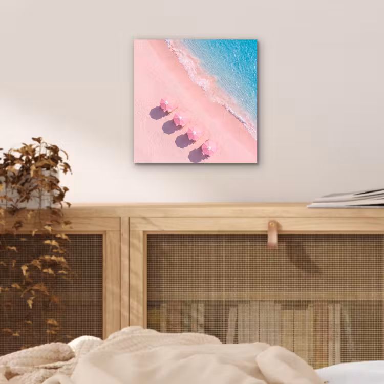 Strand - Roze zand - Zee - Zomer - Natuur aluminium wit klein -sfeer3
