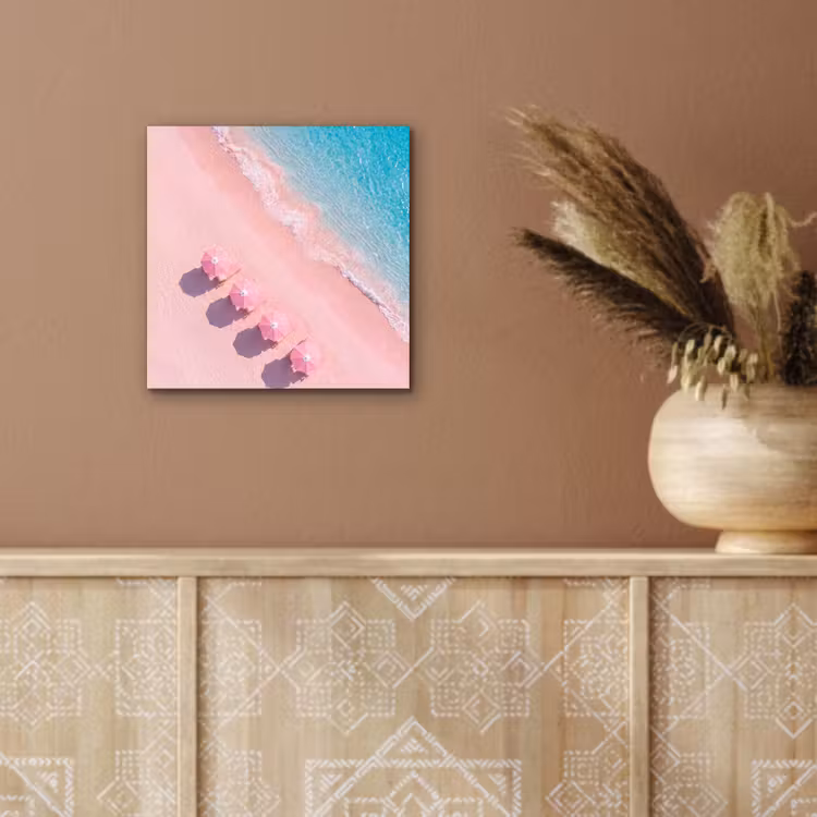 Strand - Roze zand - Zee - Zomer - Natuur aluminium wit klein -sfeer4