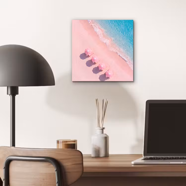 Strand - Roze zand - Zee - Zomer - Natuur aluminium wit klein -sfeer5