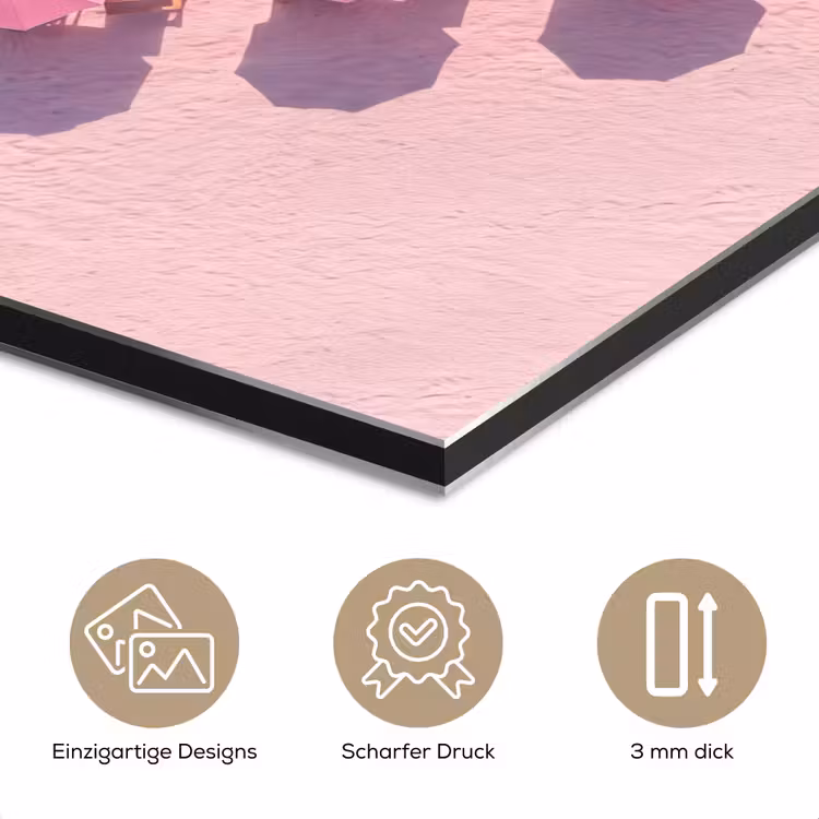 Strand - Roze zand - Zee - Zomer - Natuur aluminium wit klein -closeup_DE