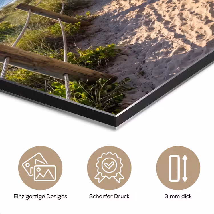 Strand - Zandpad - Oceaan - Natuur aluminium wit klein -closeup_DE