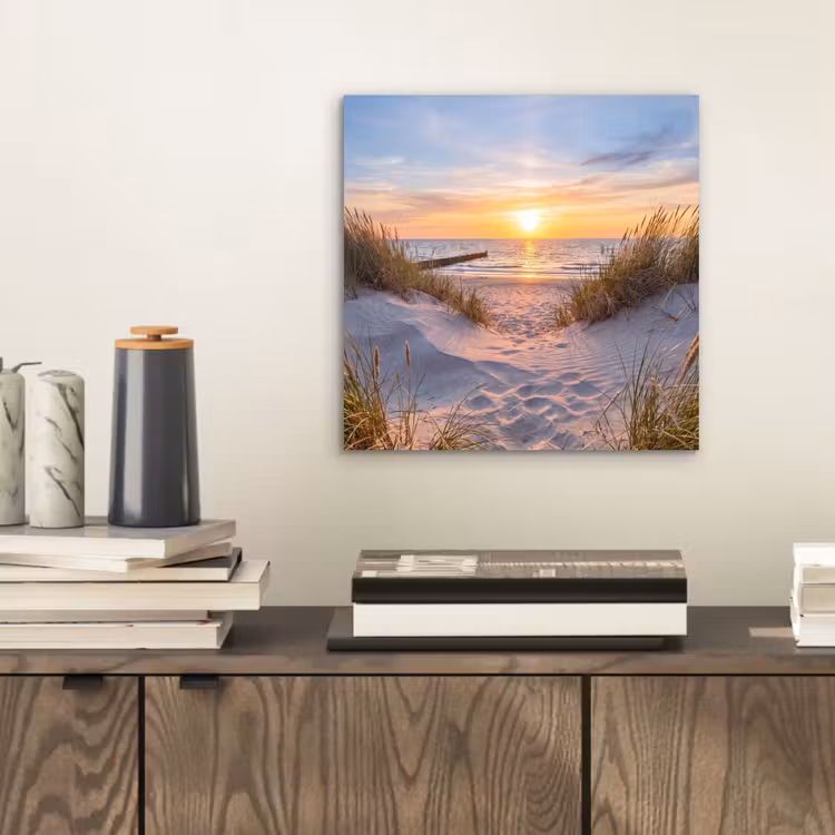 Strand - Zonsondergang - Natuur - Landschap aluminium wit klein -sfeer1