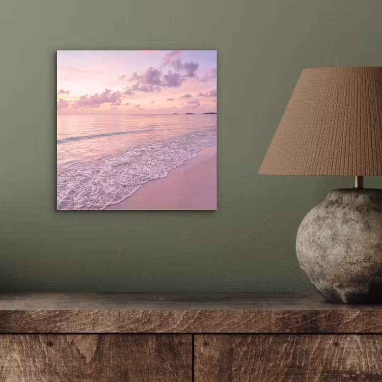 Strand - Zonsondergang - Natuur - Minimalistisch - Roze aluminium wit klein -sfeer2