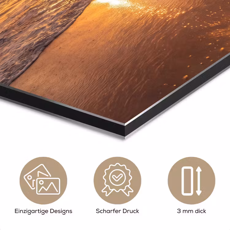 Strand - Zonsondergang - Natuur - Tropisch - Oranje aluminium wit klein -closeup_DE