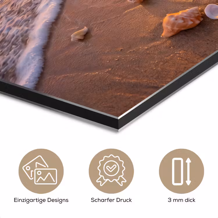 Strand - Zonsondergang - Palmbomen - Natuur - Oranje aluminium wit klein -closeup_DE