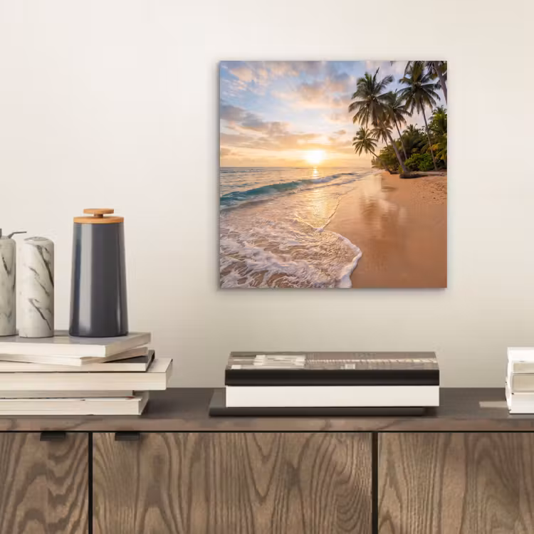 Strand - Zonsondergang - Tropisch - Natuur - Goud aluminium wit klein -sfeer1