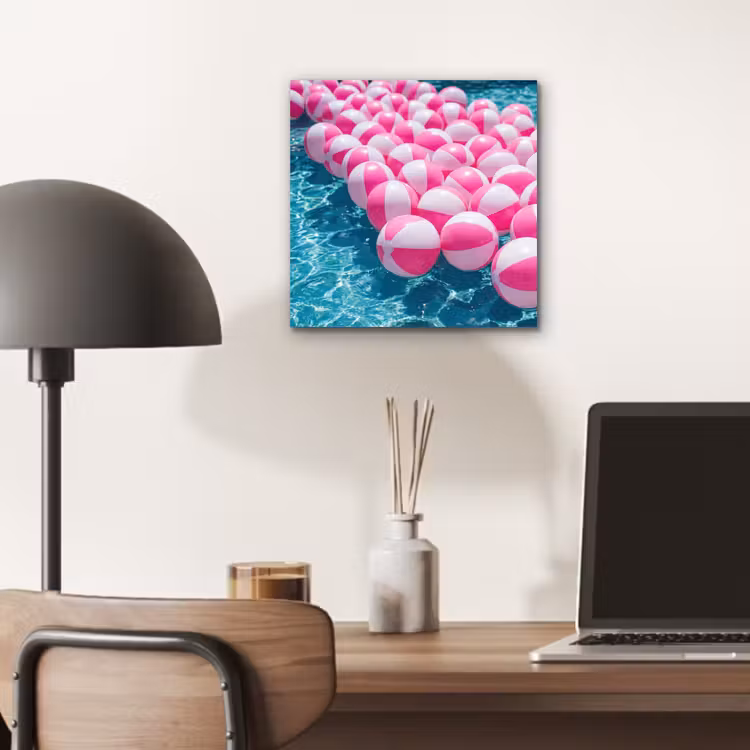 Strandballen - Roze - Water aluminium wit klein -sfeer5