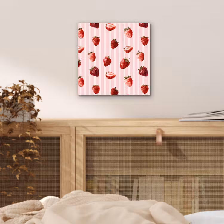 Strepen - Aardbei - Roze aluminium wit klein 46 -sfeer3