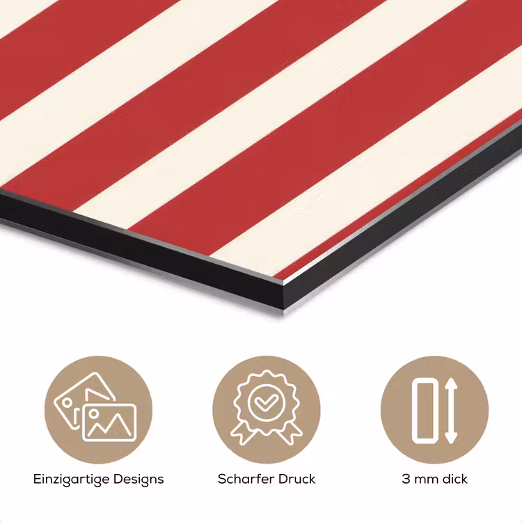 Strepen - Patroon - Rood aluminium wit klein 46 -closeup_DE