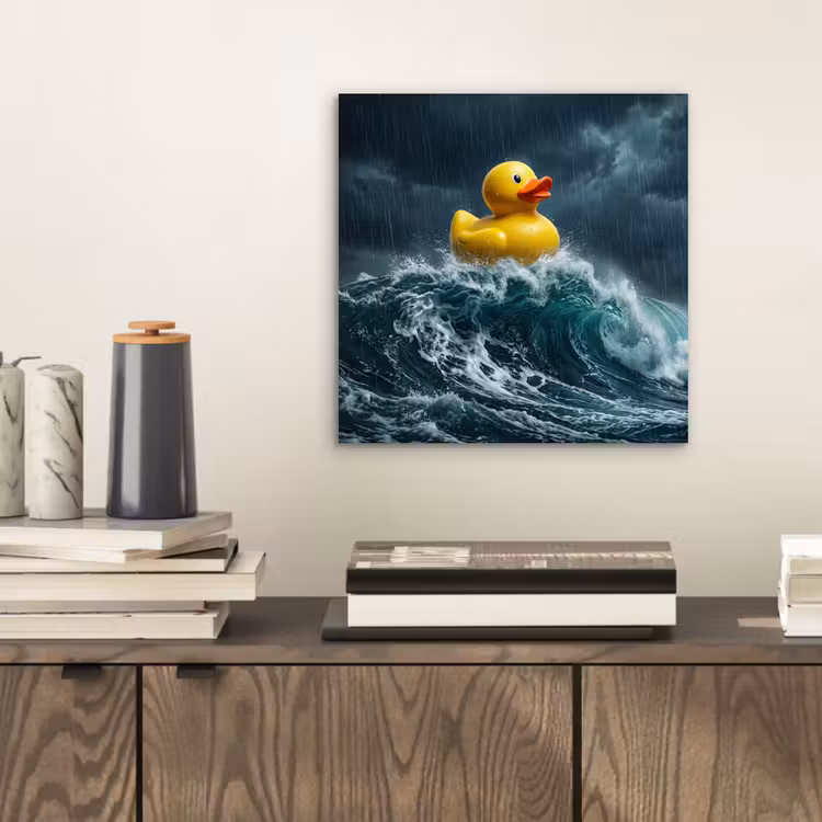 Storm - Badeend - Golven aluminium wit klein -sfeer1