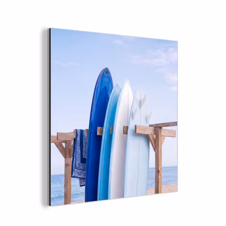Surfplank - Strand - Zomer - Blauw - Water aluminium wit klein -3d