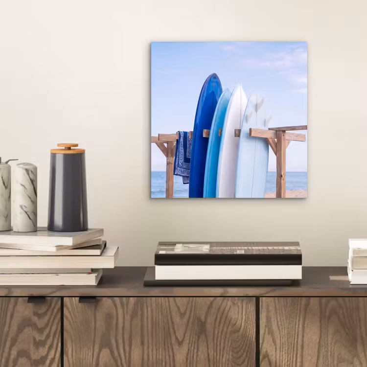 Surfplank - Strand - Zomer - Blauw - Water aluminium wit klein -sfeer1