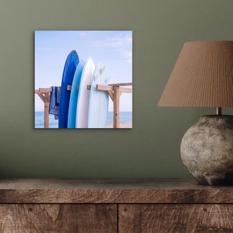 Surfplank - Strand - Zomer - Blauw - Water aluminium wit klein -sfeer2