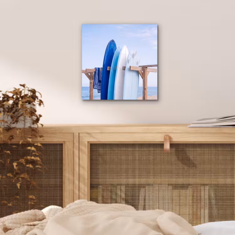 Surfplank - Strand - Zomer - Blauw - Water aluminium wit klein -sfeer3