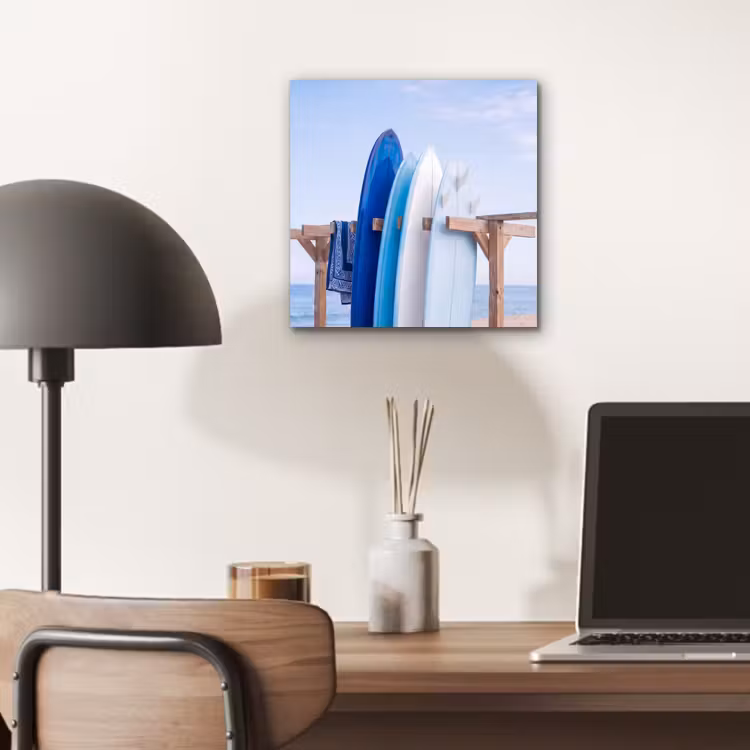 Surfplank - Strand - Zomer - Blauw - Water aluminium wit klein -sfeer5