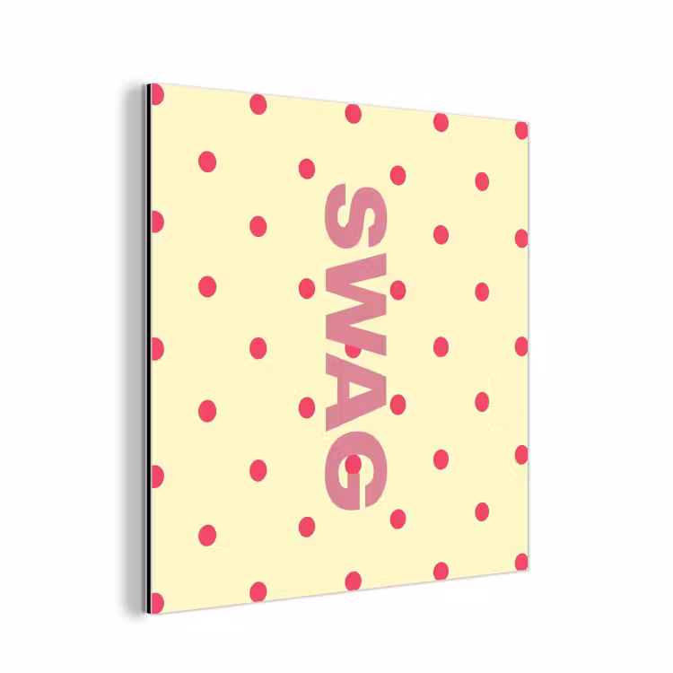 Swag - Roze - Stippen - Geel aluminium wit klein -3d