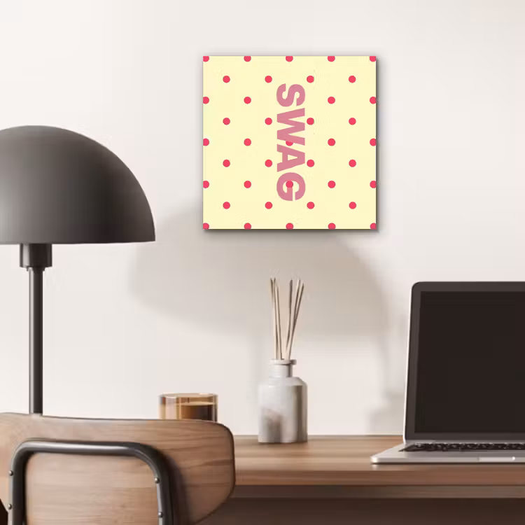 Swag - Roze - Stippen - Geel aluminium wit klein -sfeer5