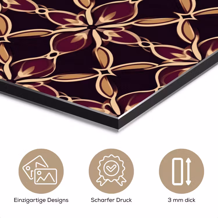 Symmetrisch - Tegel - Burgundy aluminium wit klein 46 -closeup_DE
