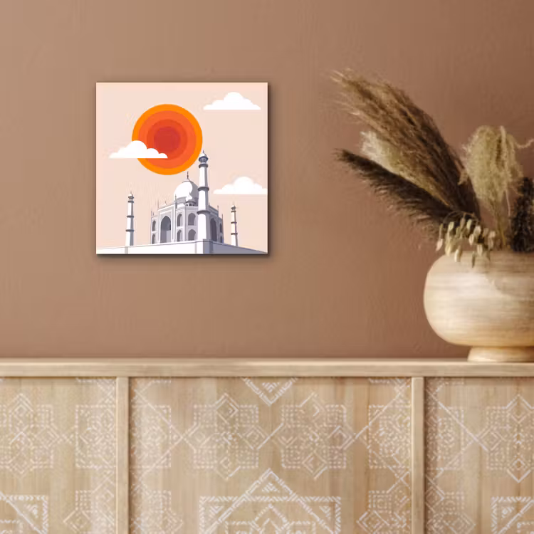 Taj Mahal - Zon - Koepel - Architectuur - India - Grafisch aluminium wit klein -sfeer4