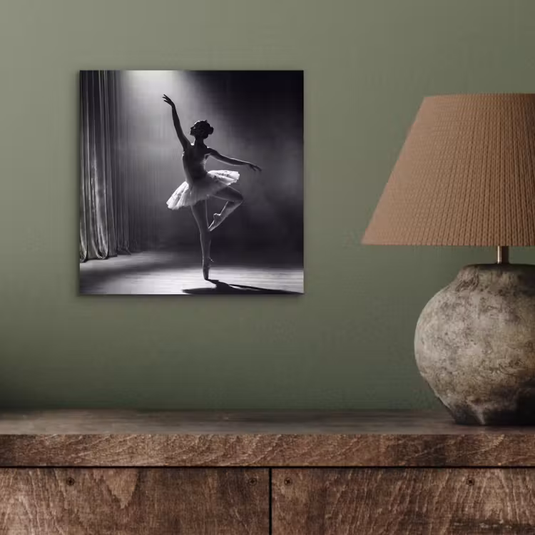 Danser - Podium - Zwart-wit - Kunst - Klassiek aluminium wit klein -sfeer2