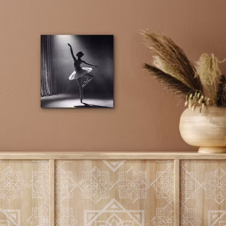 Danser - Podium - Zwart-wit - Kunst - Klassiek aluminium wit klein -sfeer4
