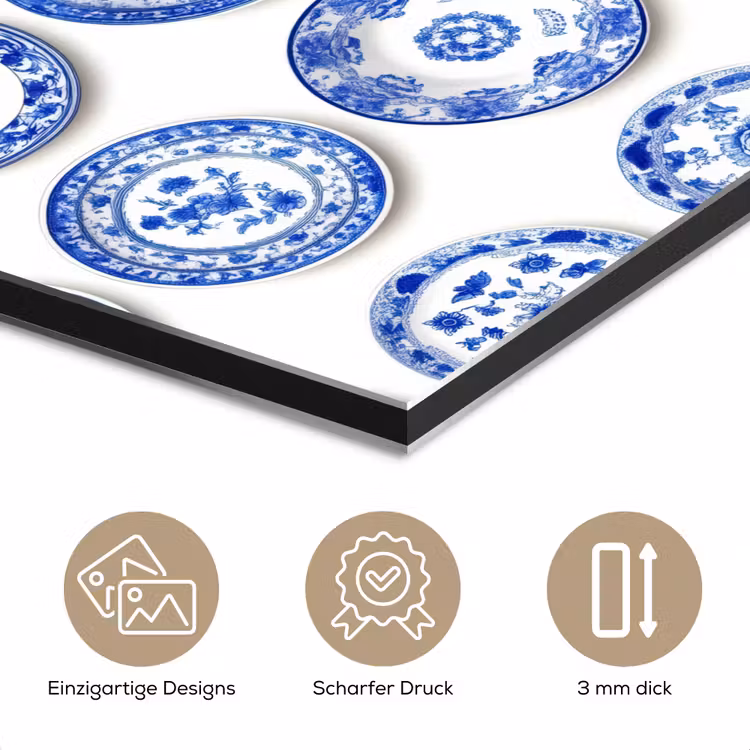 Borden - Bloemen - Patroon - Blauw aluminium wit klein 46 -closeup_DE