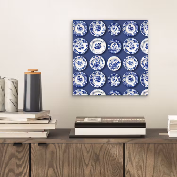 Borden - Floraal - Blauw aluminium wit klein 46 -sfeer1