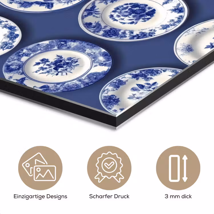 Borden - Floraal - Blauw aluminium wit klein 46 -closeup_DE