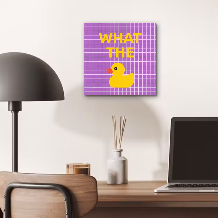 Tekst - Eend - Paars aluminium wit klein -sfeer5