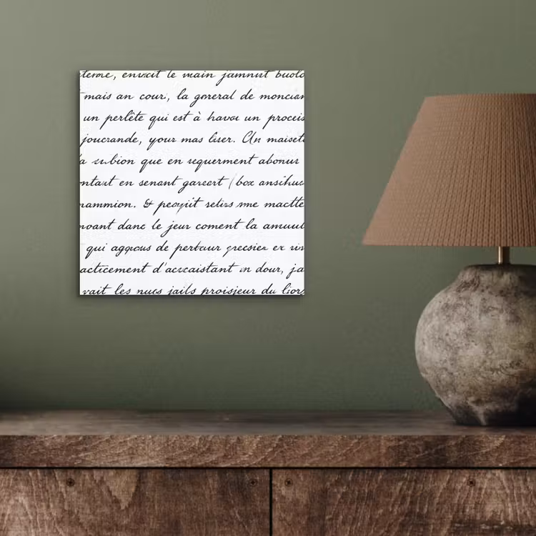 Tekst - Handschrift - Klassiek - ZwartWit aluminium wit klein -sfeer2