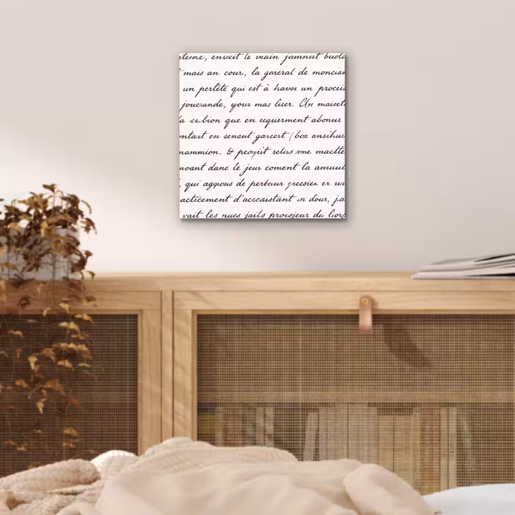 Tekst - Handschrift - Klassiek - ZwartWit aluminium wit klein -sfeer3