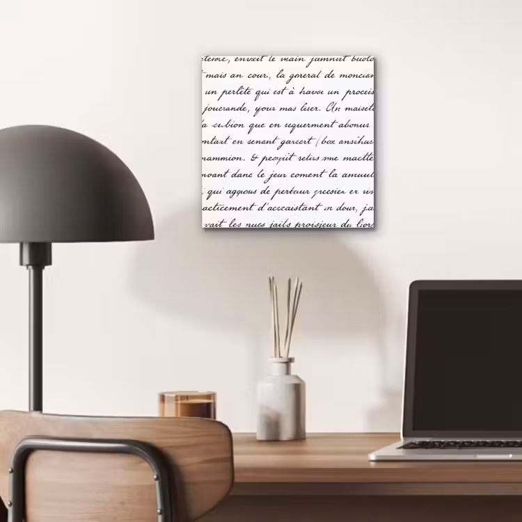 Tekst - Handschrift - Klassiek - ZwartWit aluminium wit klein -sfeer5