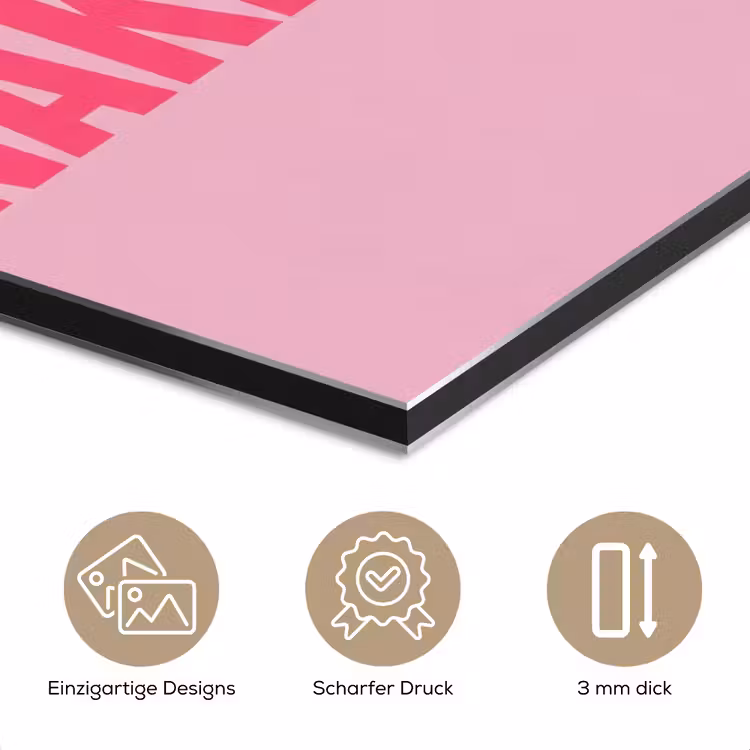 Tekst - Modern - Roze aluminium wit klein -closeup_DE