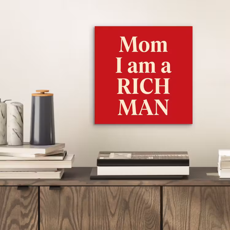Tekst - Rijkdom - Motivatie - Rood - Modern aluminium wit klein -sfeer1