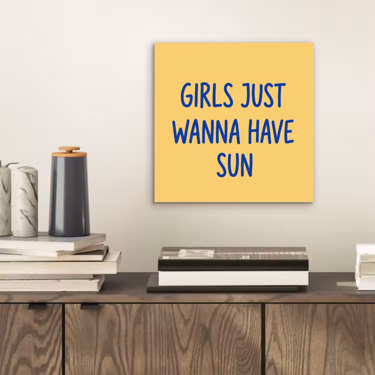 Tekst - Zon - Zomer - Modern - Geel aluminium wit klein -sfeer1