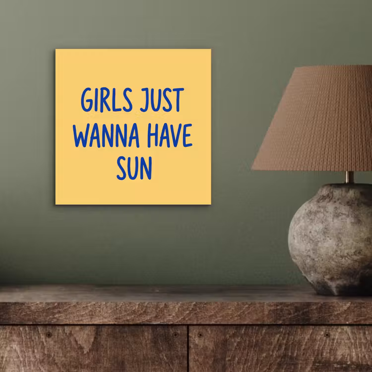 Tekst - Zon - Zomer - Modern - Geel aluminium wit klein -sfeer2