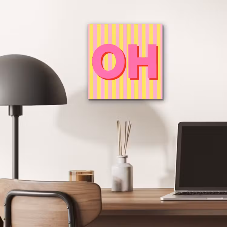 Tekst - Strepen - Roze aluminium wit klein -sfeer5