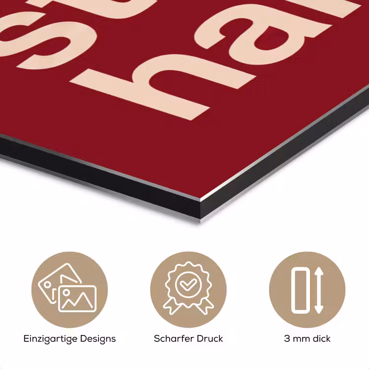Tekst - Studie - Motivatie - Modern - Rood aluminium wit klein -closeup_DE