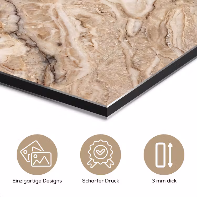 Textuur - Aders - Abstract - Modern - Beige aluminium wit klein -closeup_DE